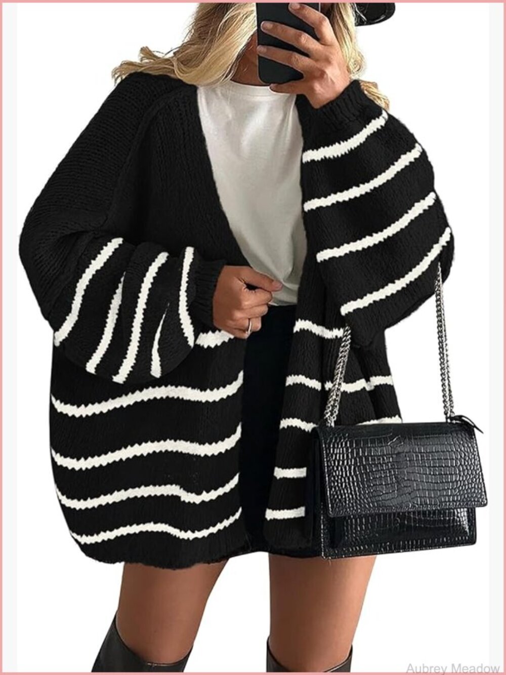 Oversized Long Sleeve Cardigan Sweater Lightweight Open Front Knit